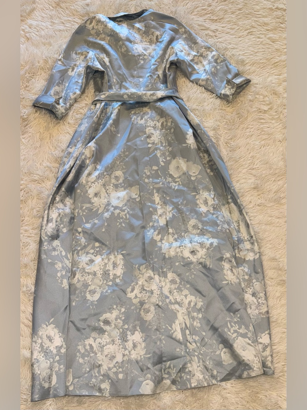 NEW AFTER SIX Floral Satin Twill Blue Seraphina Floral Ballgown Sz XL - Picture 8 of 9